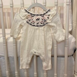 Cream Girls Playsuit